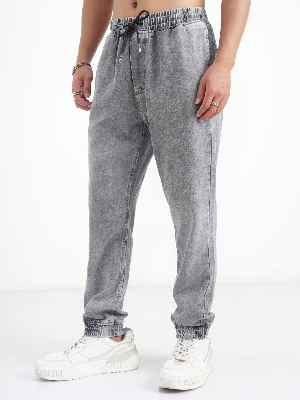 Highlander Men Grey Jogger Jeans - Grey - Image 4