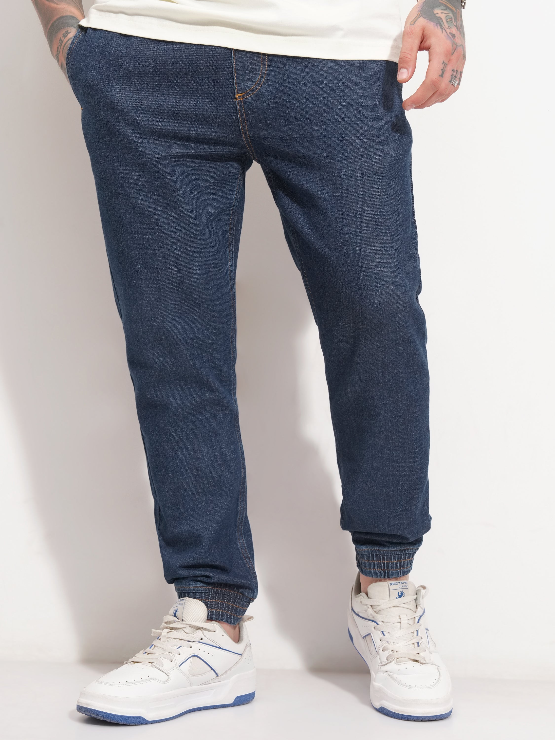 Highlander Men Blue Jogger Jeans - Blue - Image 1