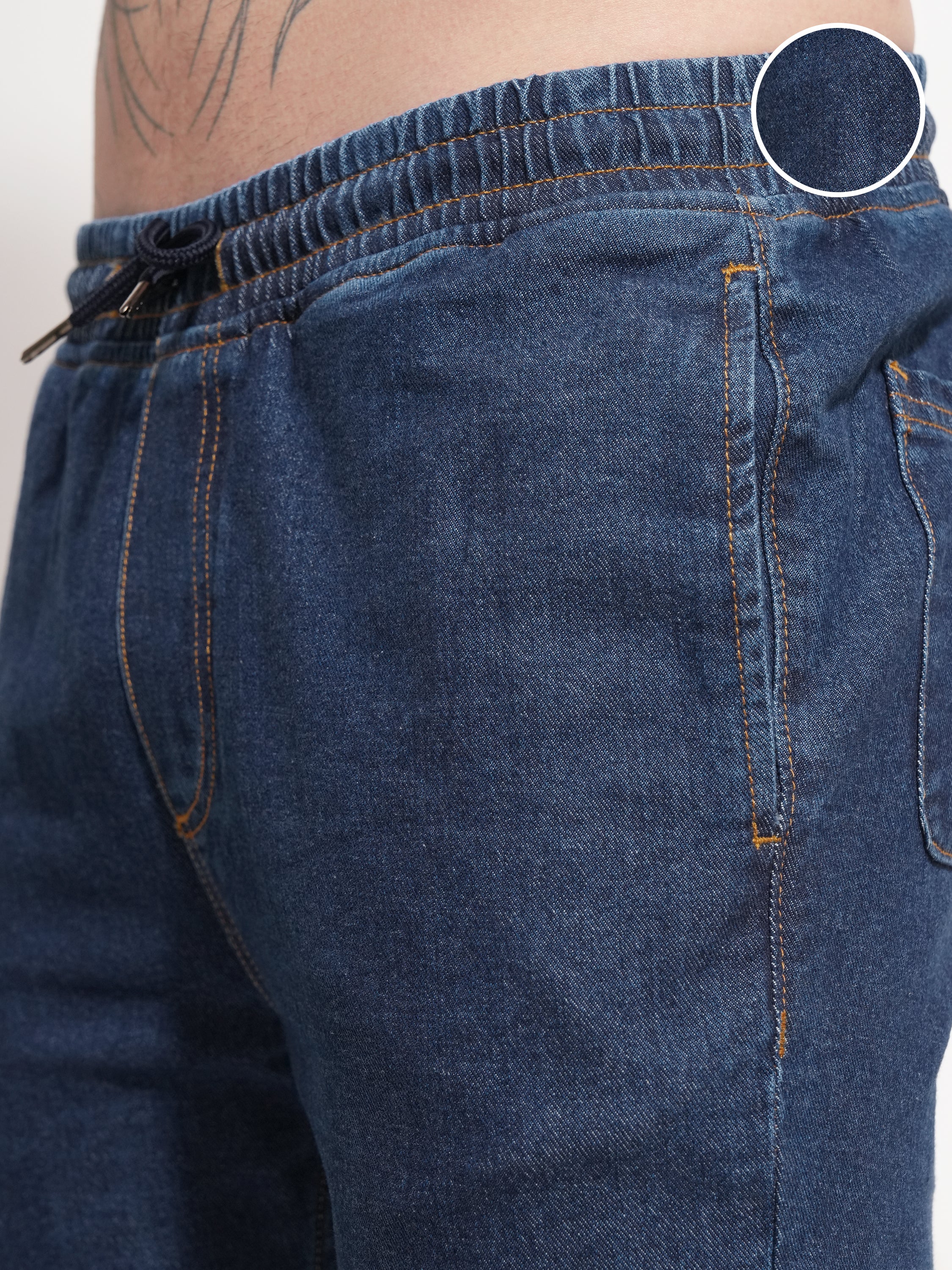 Highlander Men Blue Jogger Jeans - Blue - Image 5