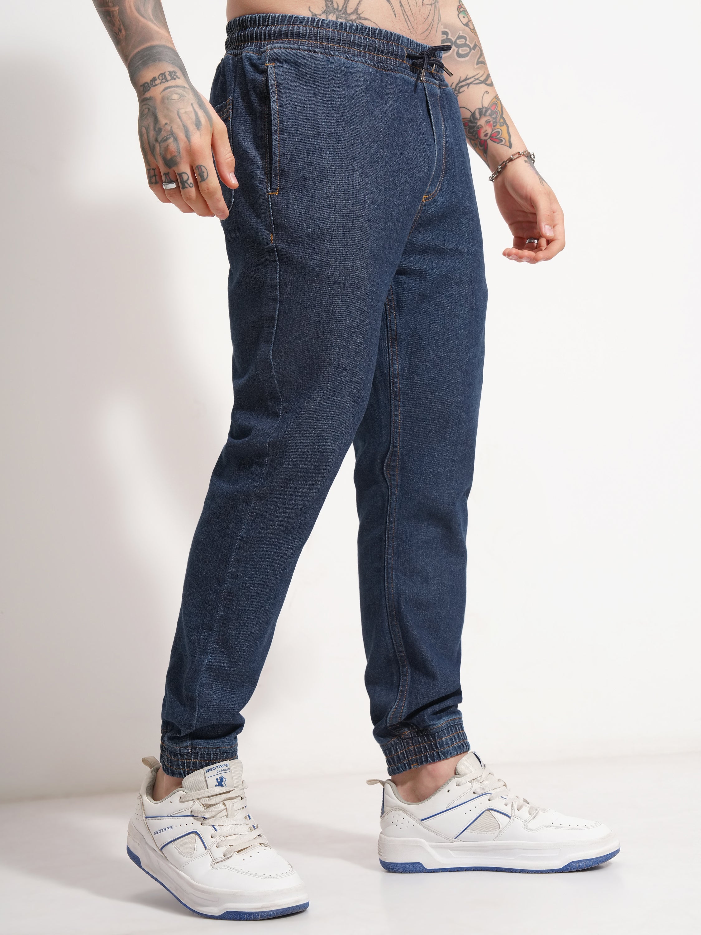 Highlander Men Blue Jogger Jeans - Blue - Image 6