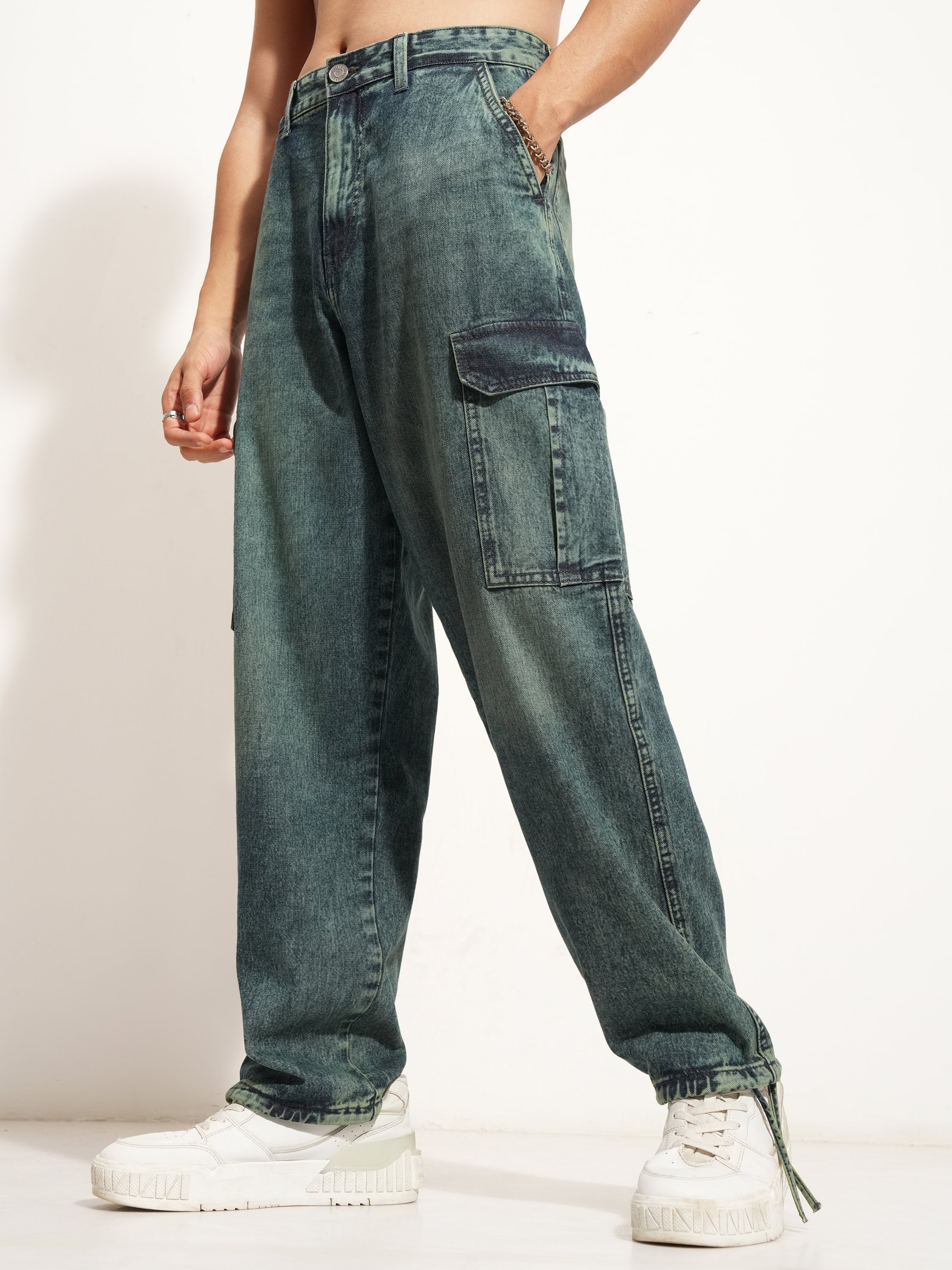 Highlander Men Blue Baggy Stretchable Jeans - Blue - Image 4