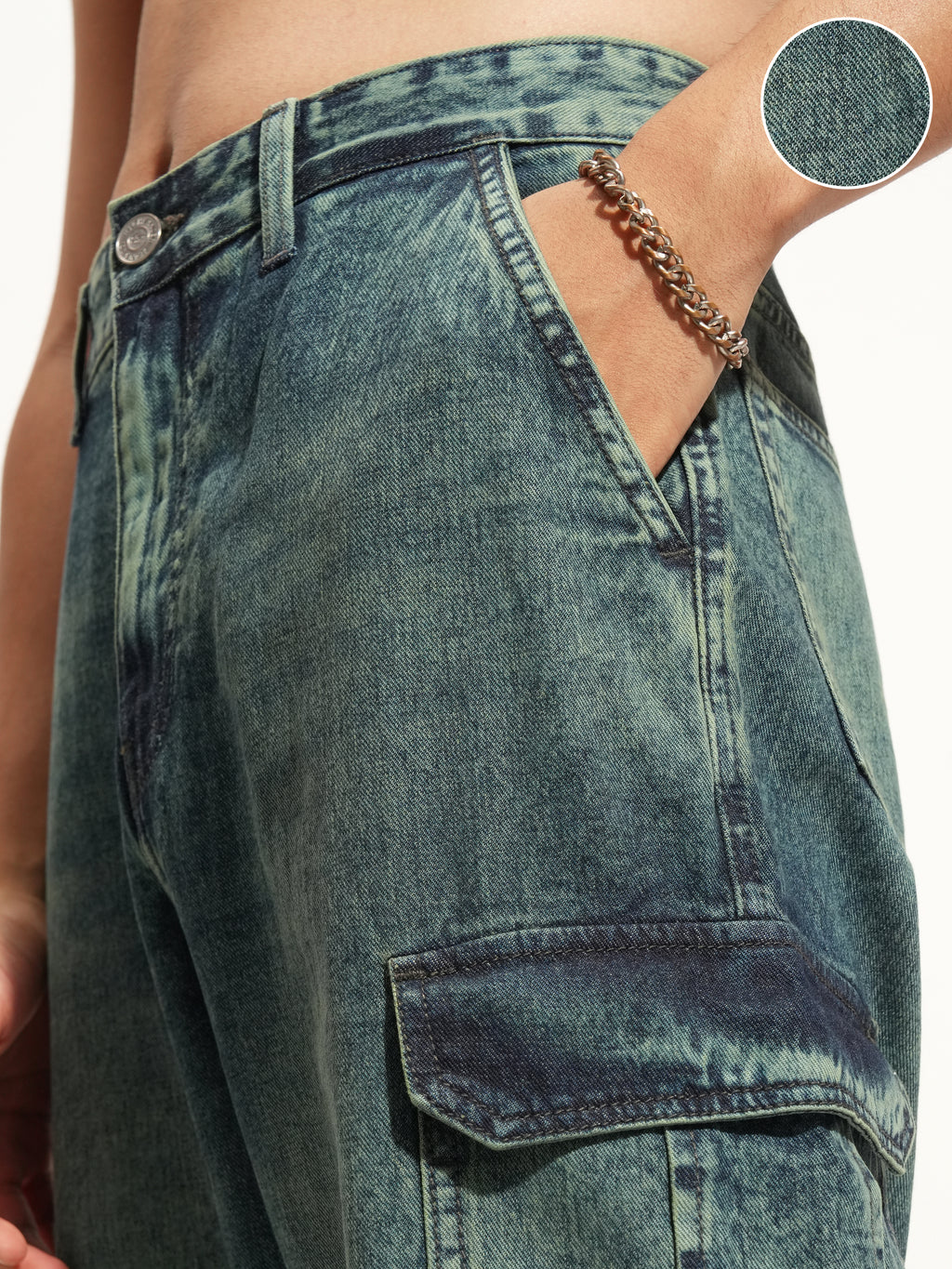 Highlander Men Blue Baggy Stretchable Jeans - Blue - Image 5