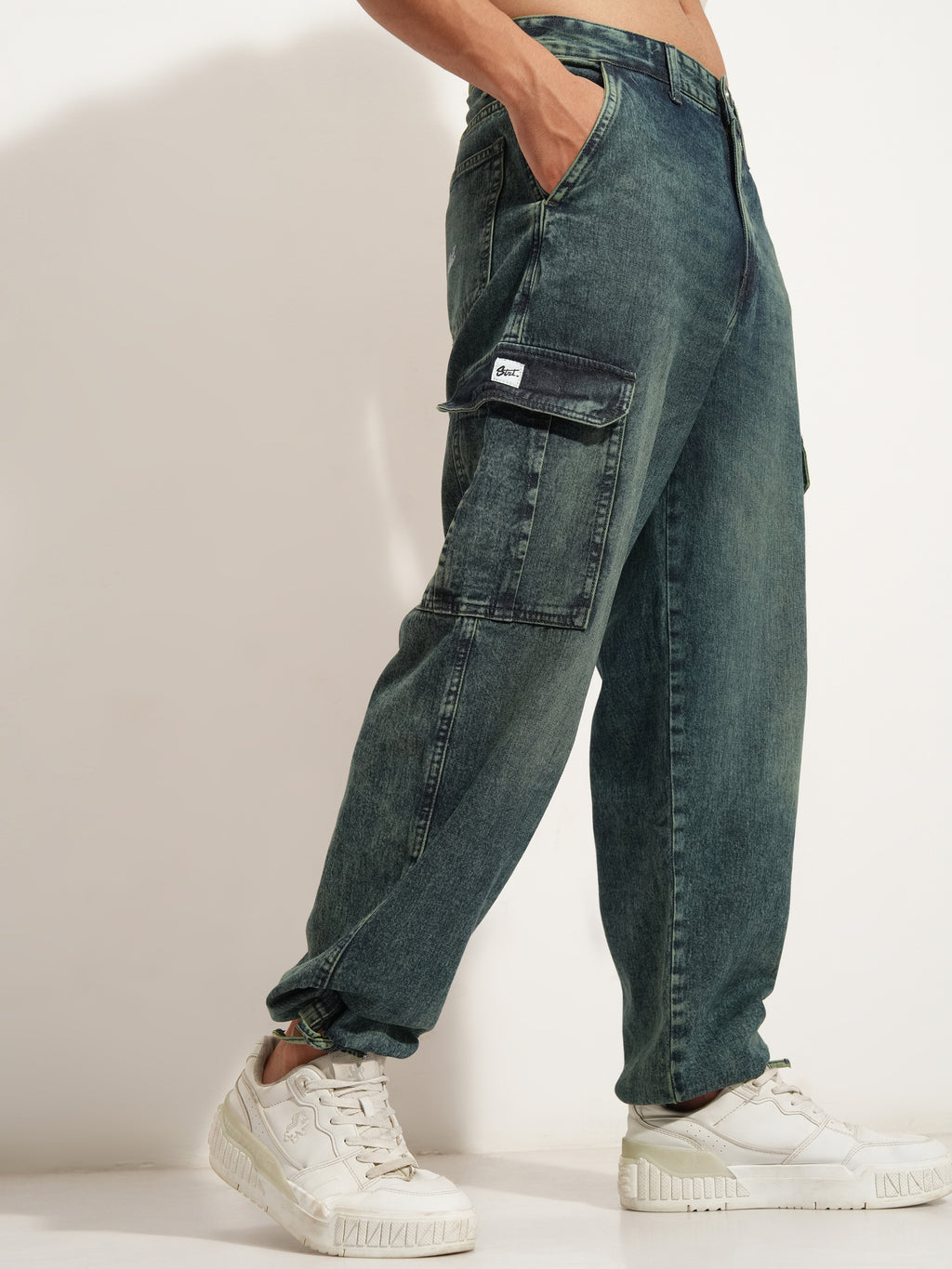Highlander Men Blue Baggy Stretchable Jeans - Blue - Image 6