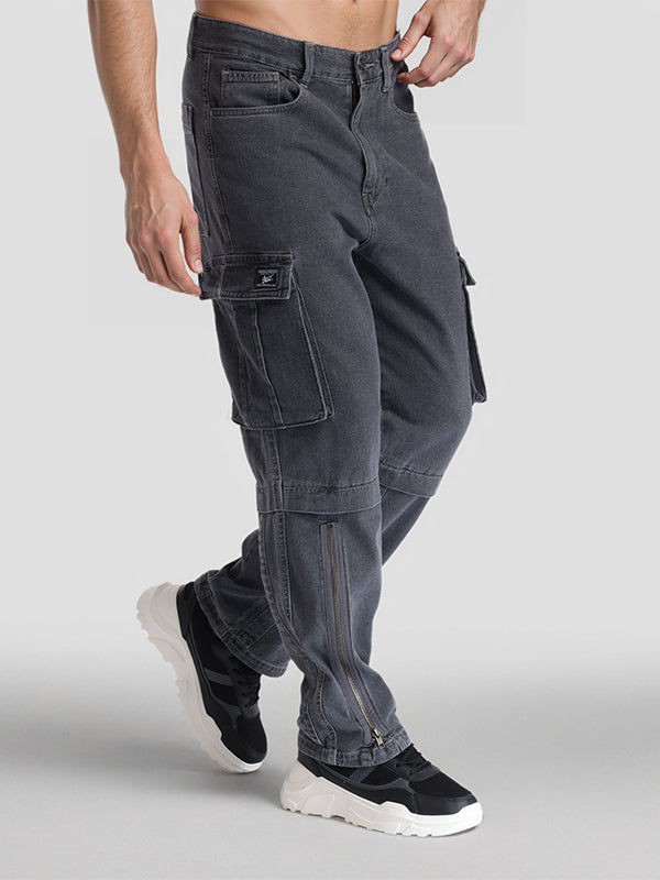 Highlander Men Grey Baggy Stretchable Jeans - Grey - Image 6