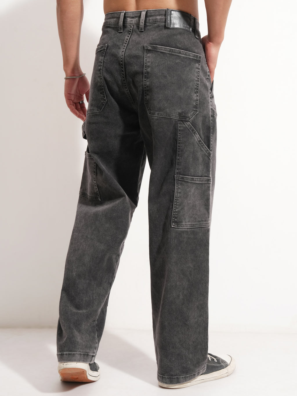 Highlander Men Grey Straight Fit Stretchable Jeans - Grey - Image 3