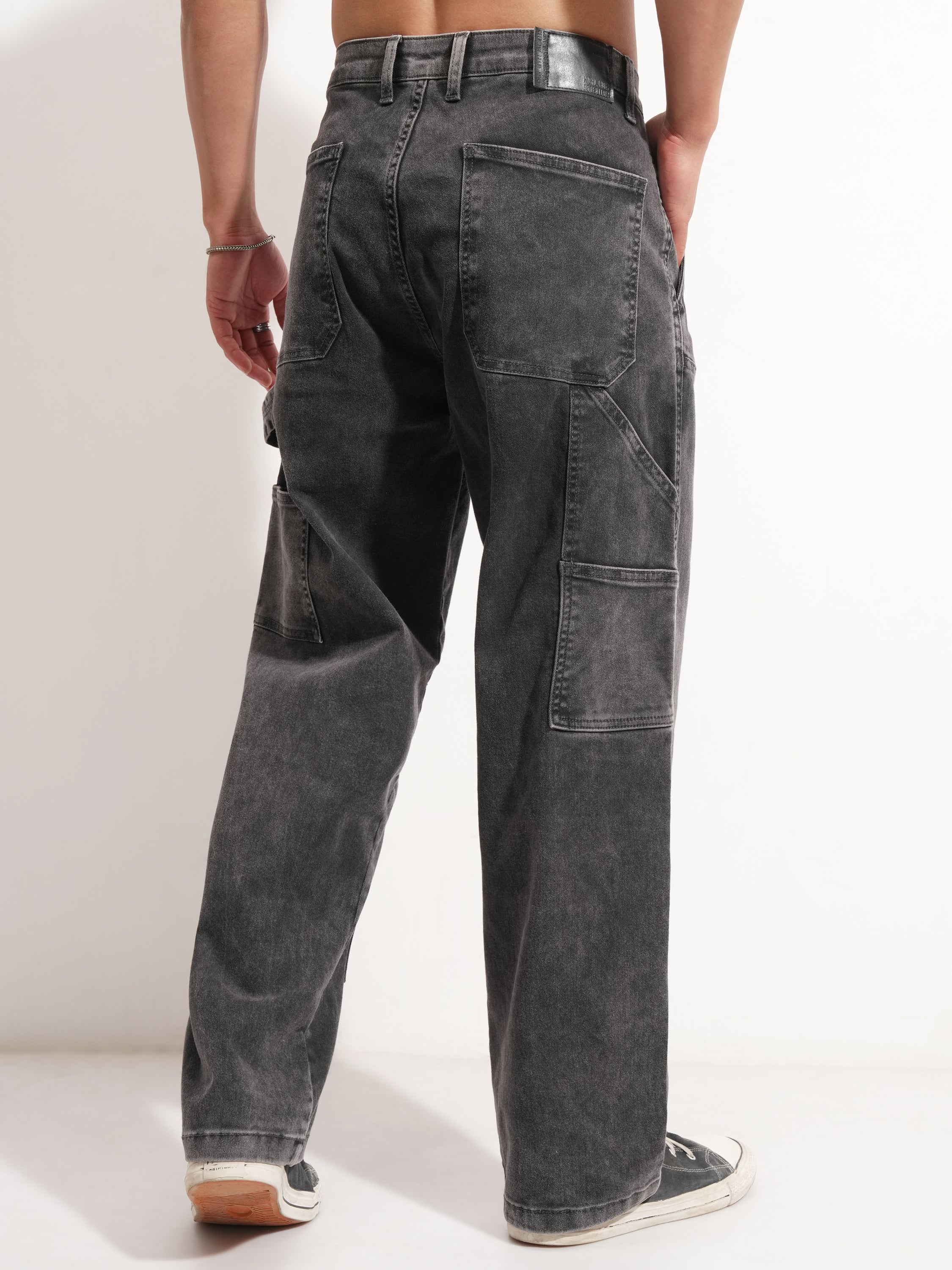 Highlander Men Grey Straight Fit Stretchable Jeans - Grey - Image 3