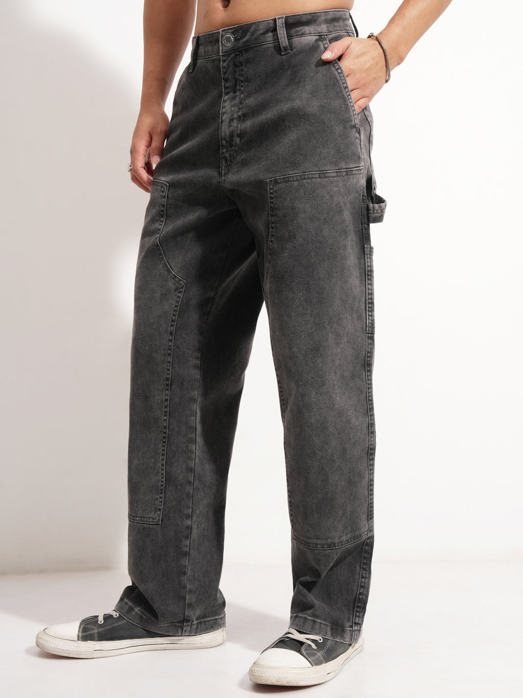 Highlander Men Grey Straight Fit Stretchable Jeans - Grey - Image 4