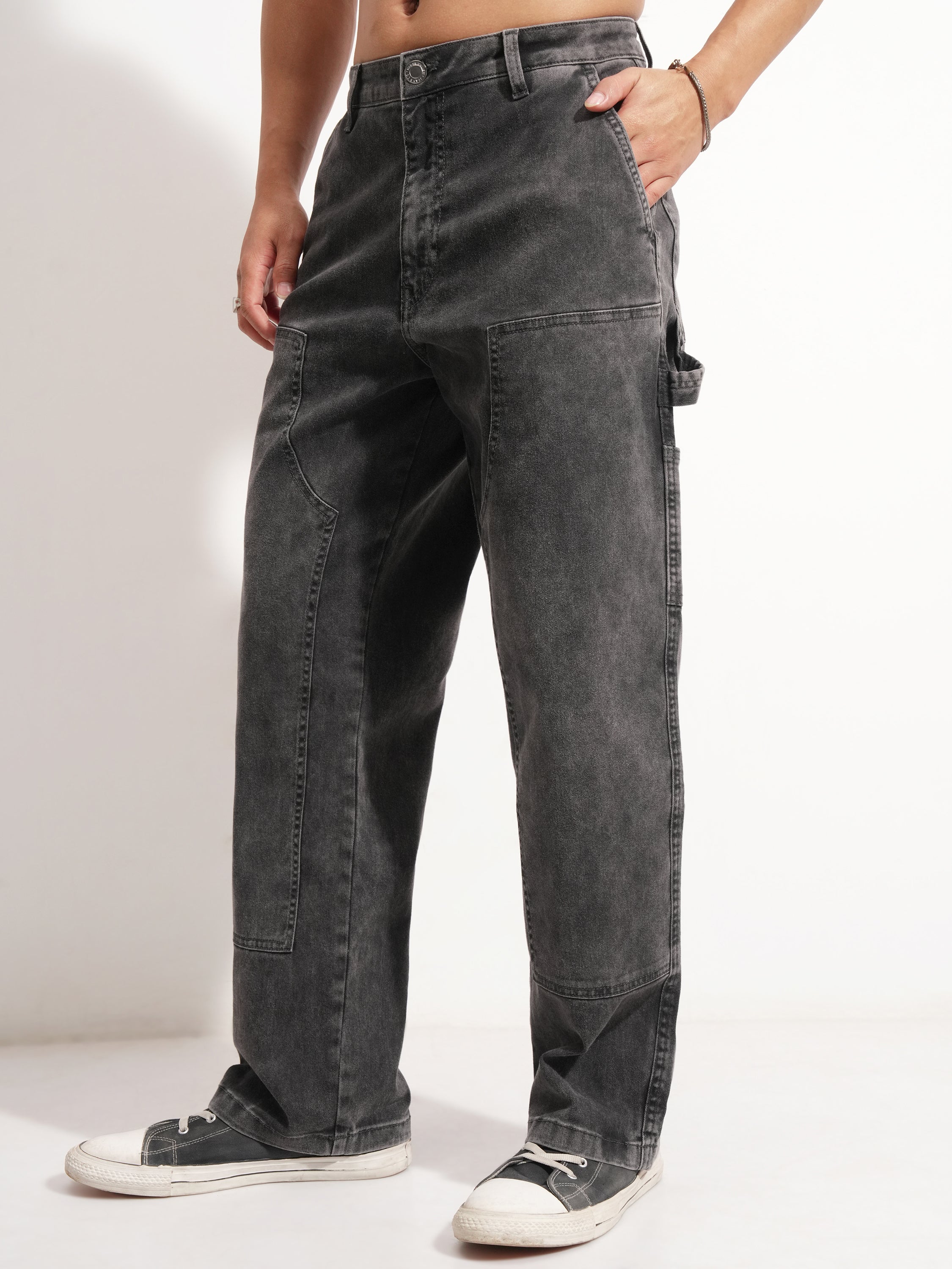 Highlander Men Grey Straight Fit Stretchable Jeans - Grey - Image 4
