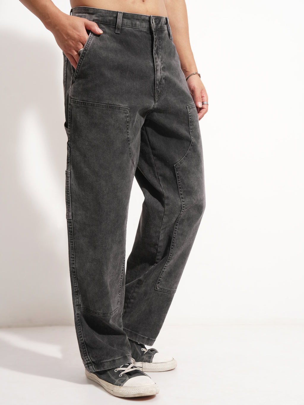 Highlander Men Grey Straight Fit Stretchable Jeans - Grey - Image 6