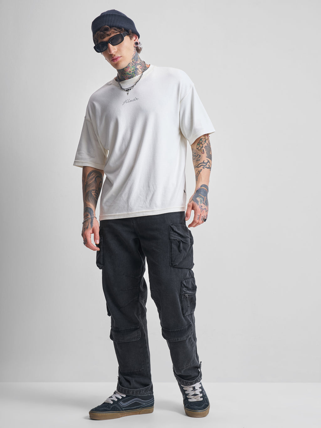 Highlander Men Black Baggy Jeans - Black - Image 2