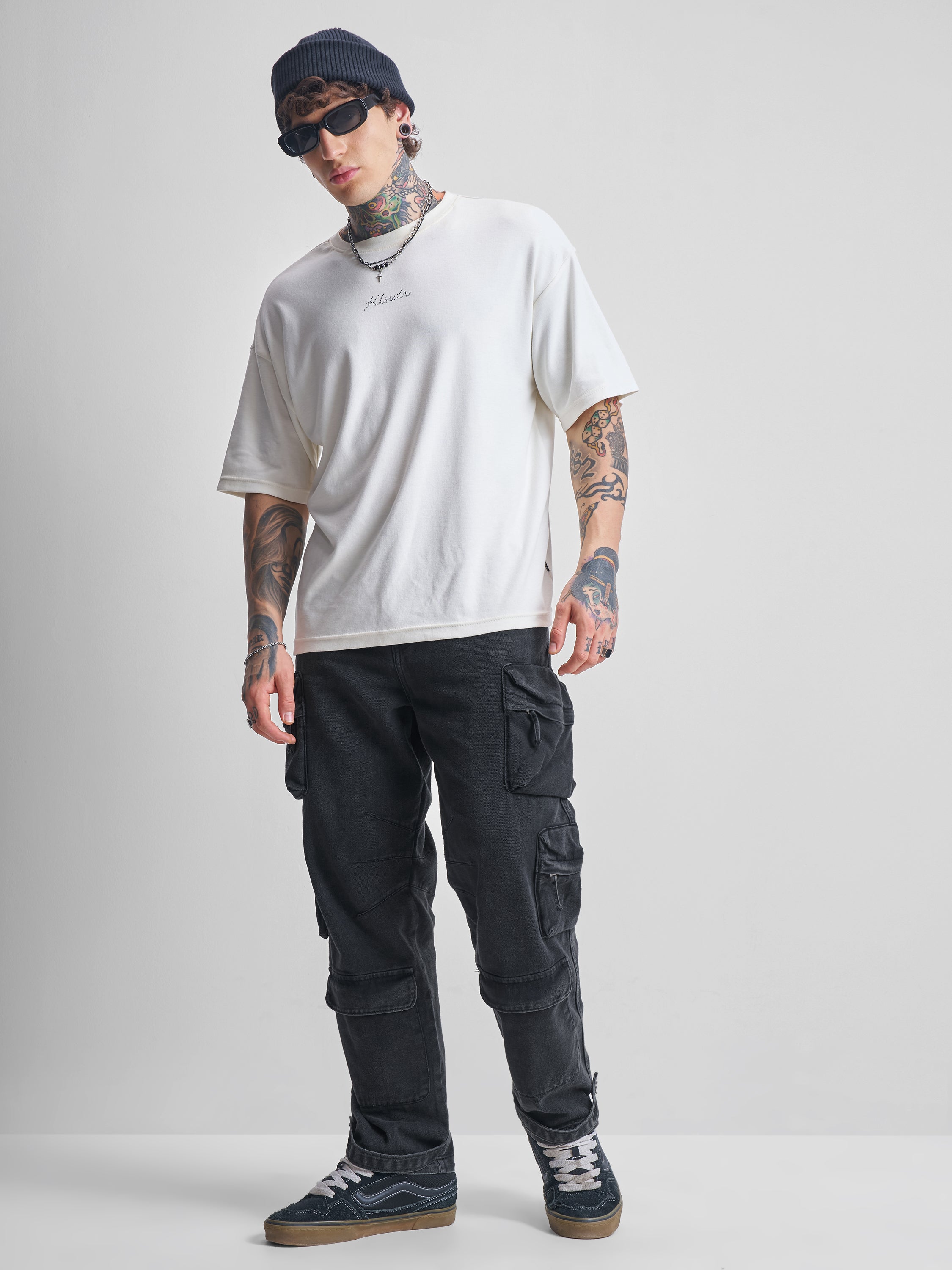 Highlander Men Black Baggy Jeans - Black - Image 2