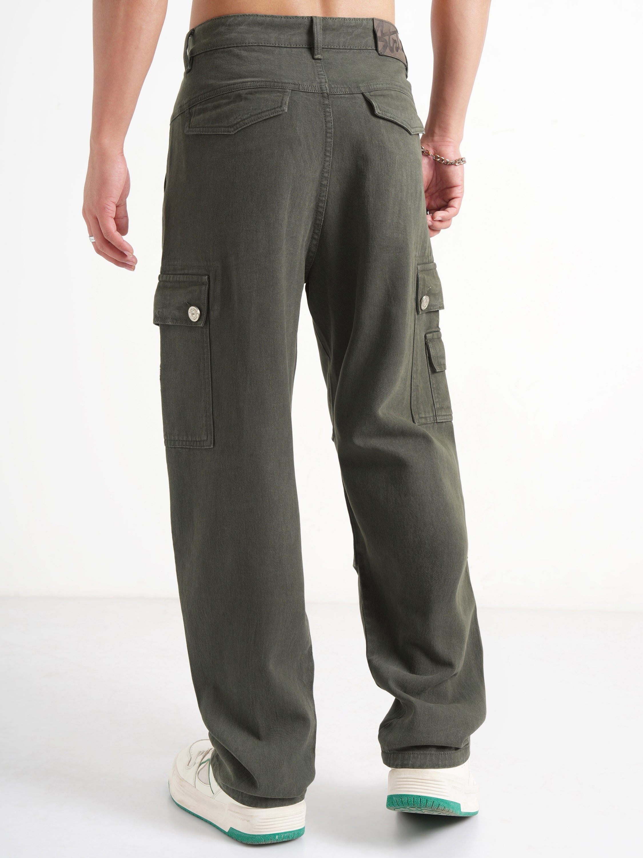 Highlander Men Olive Straight Fit Jeans - Olive - Image 3
