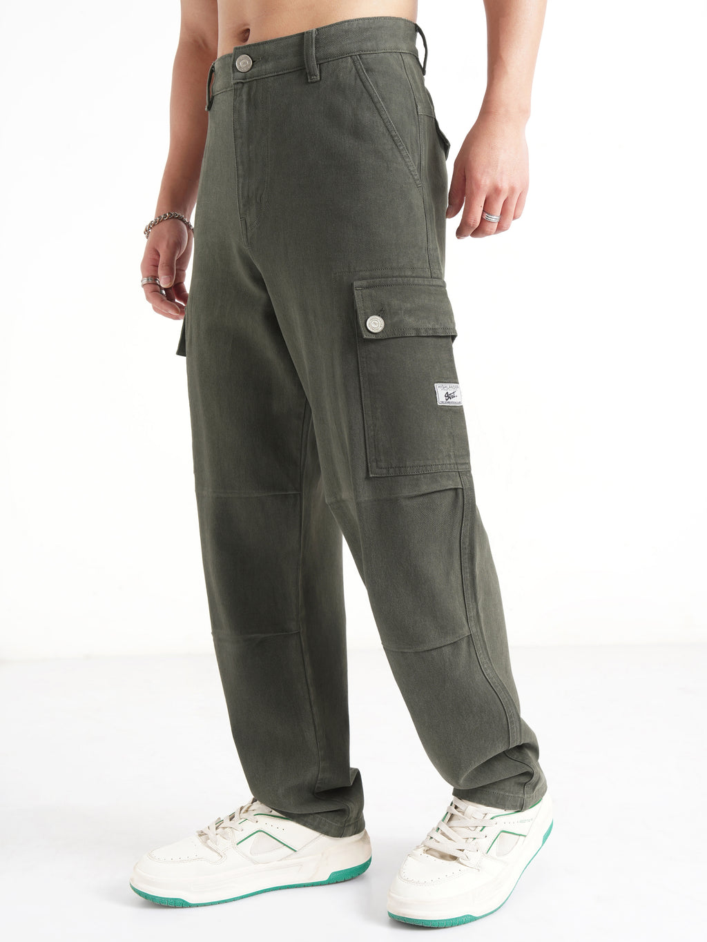 Highlander Men Olive Straight Fit Jeans - Olive - Image 4