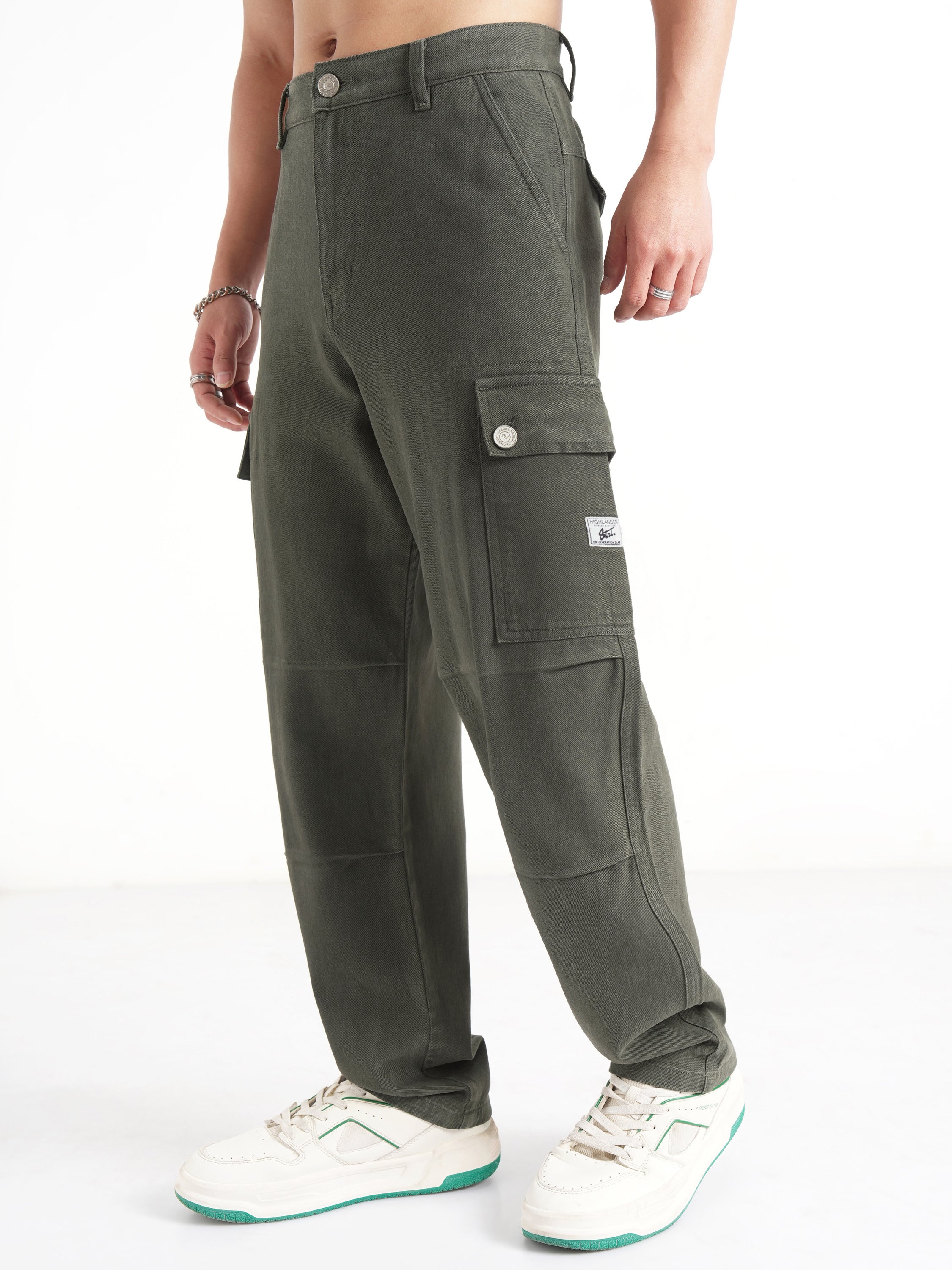 Highlander Men Olive Straight Fit Jeans - Olive - Image 4