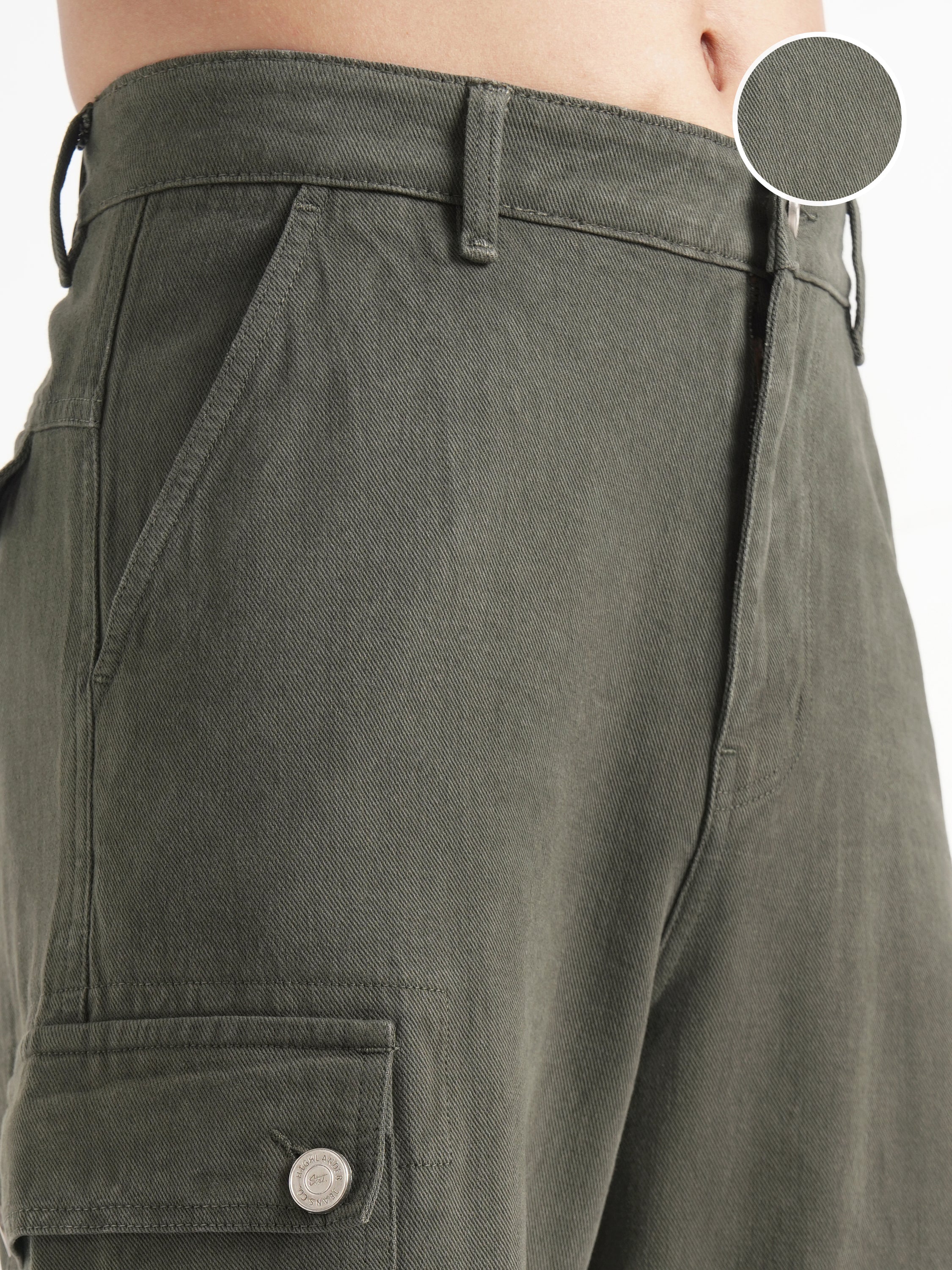 Highlander Men Olive Straight Fit Jeans - Olive - Image 5