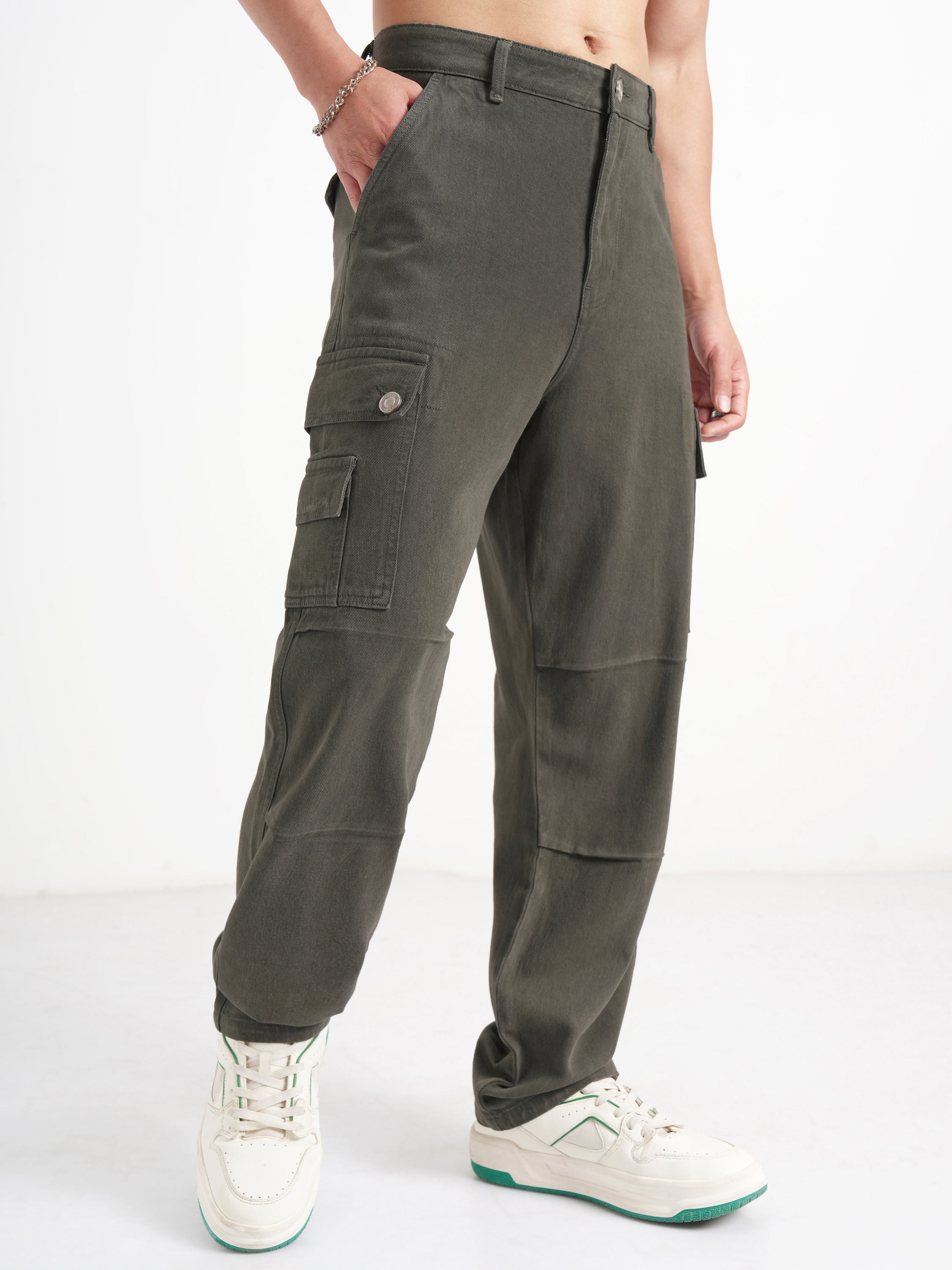 Highlander Men Olive Straight Fit Jeans - Olive - Image 6