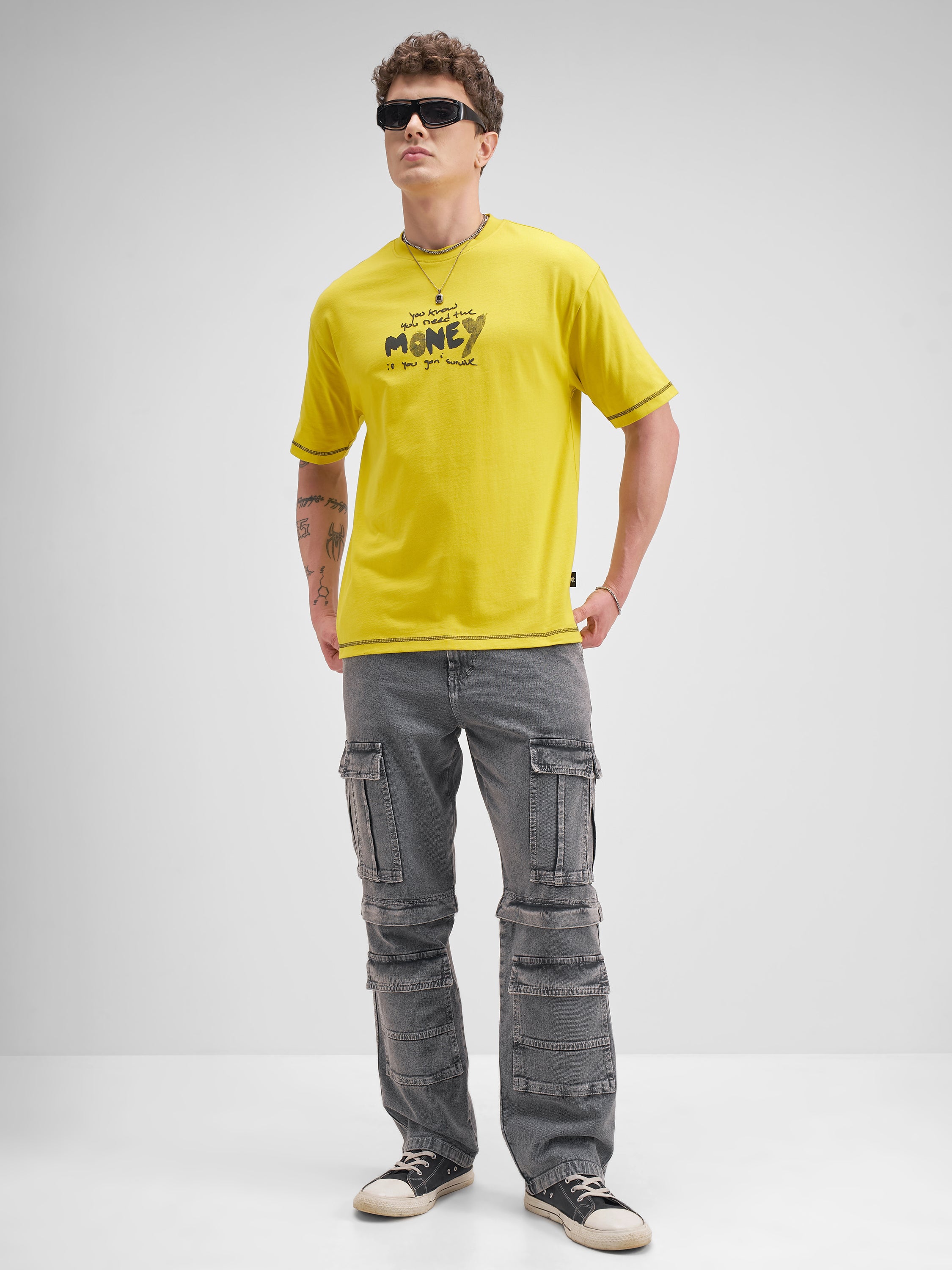 Highlander Men Grey Baggy Fit Stretchable Jeans - Grey - Image 2