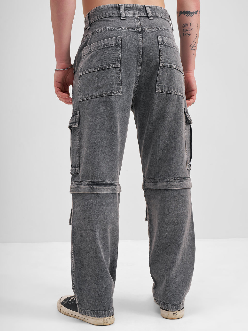 Highlander Men Grey Baggy Fit Stretchable Jeans - Grey - Image 3