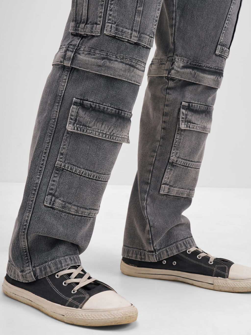 Highlander Men Grey Baggy Fit Stretchable Jeans - Grey - Image 7