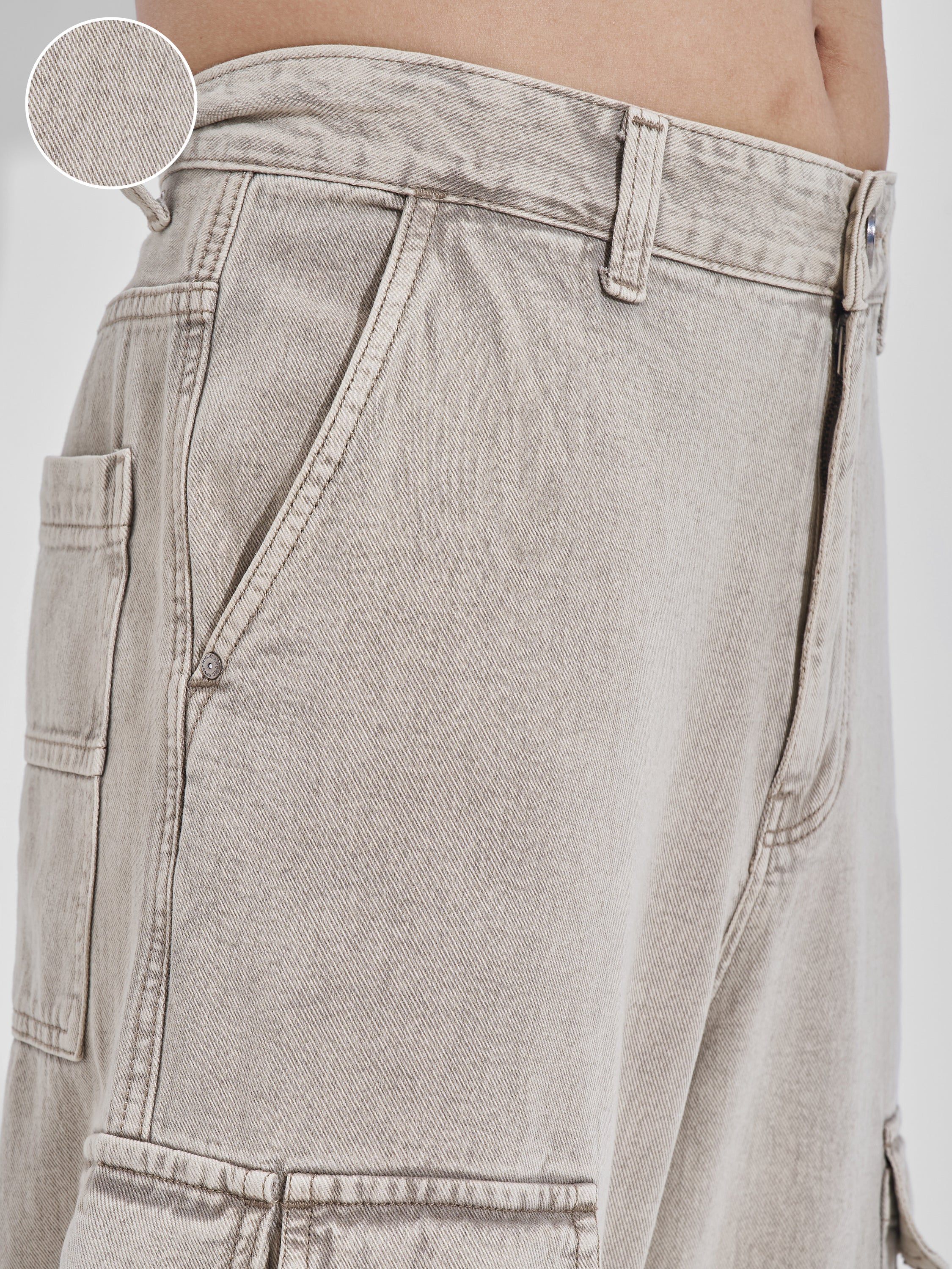 Highlander Men Grey Baggy Jeans - Grey - Image 5