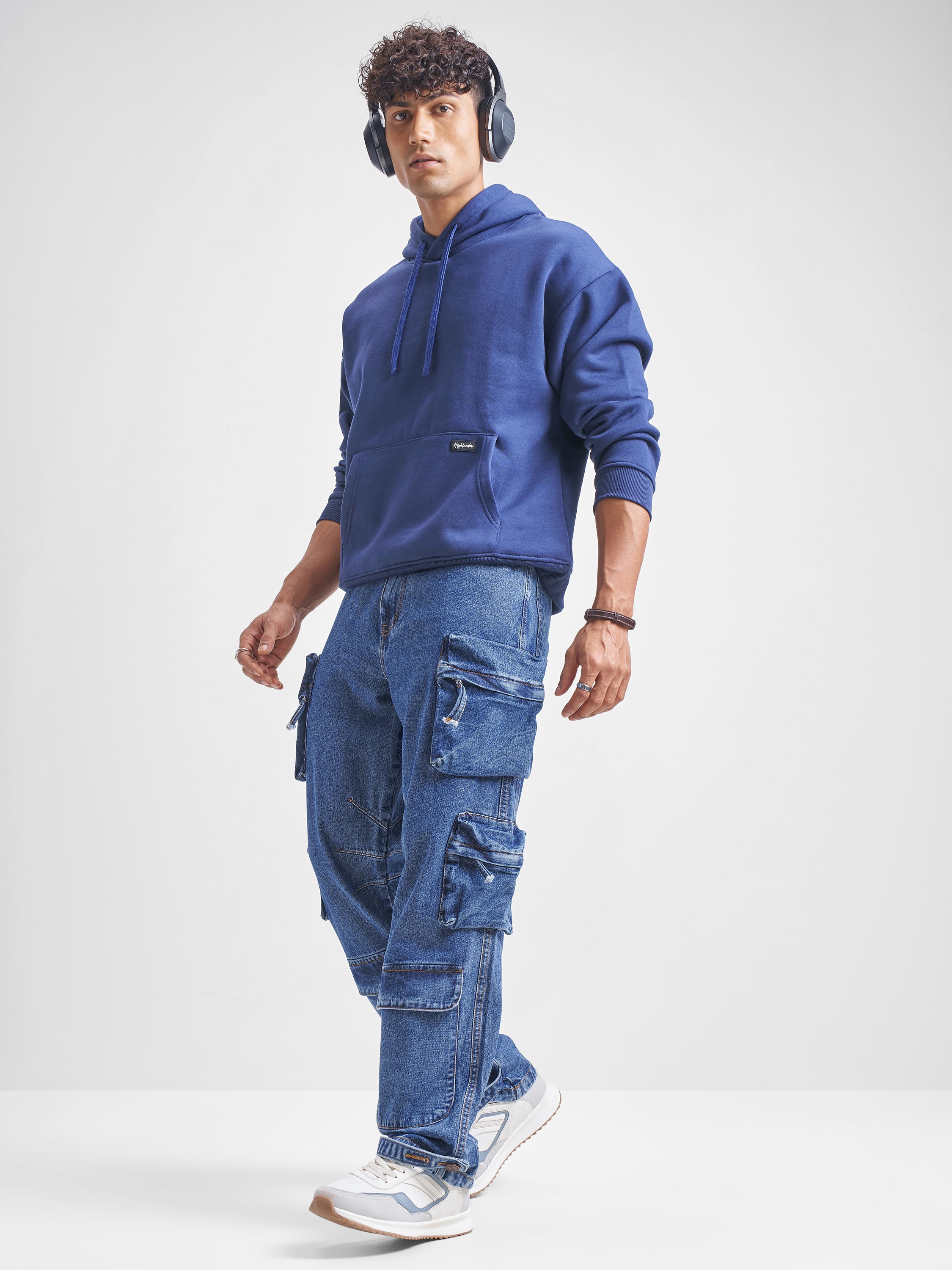 Highlander Men Blue Baggy Jeans - Blue - Image 2