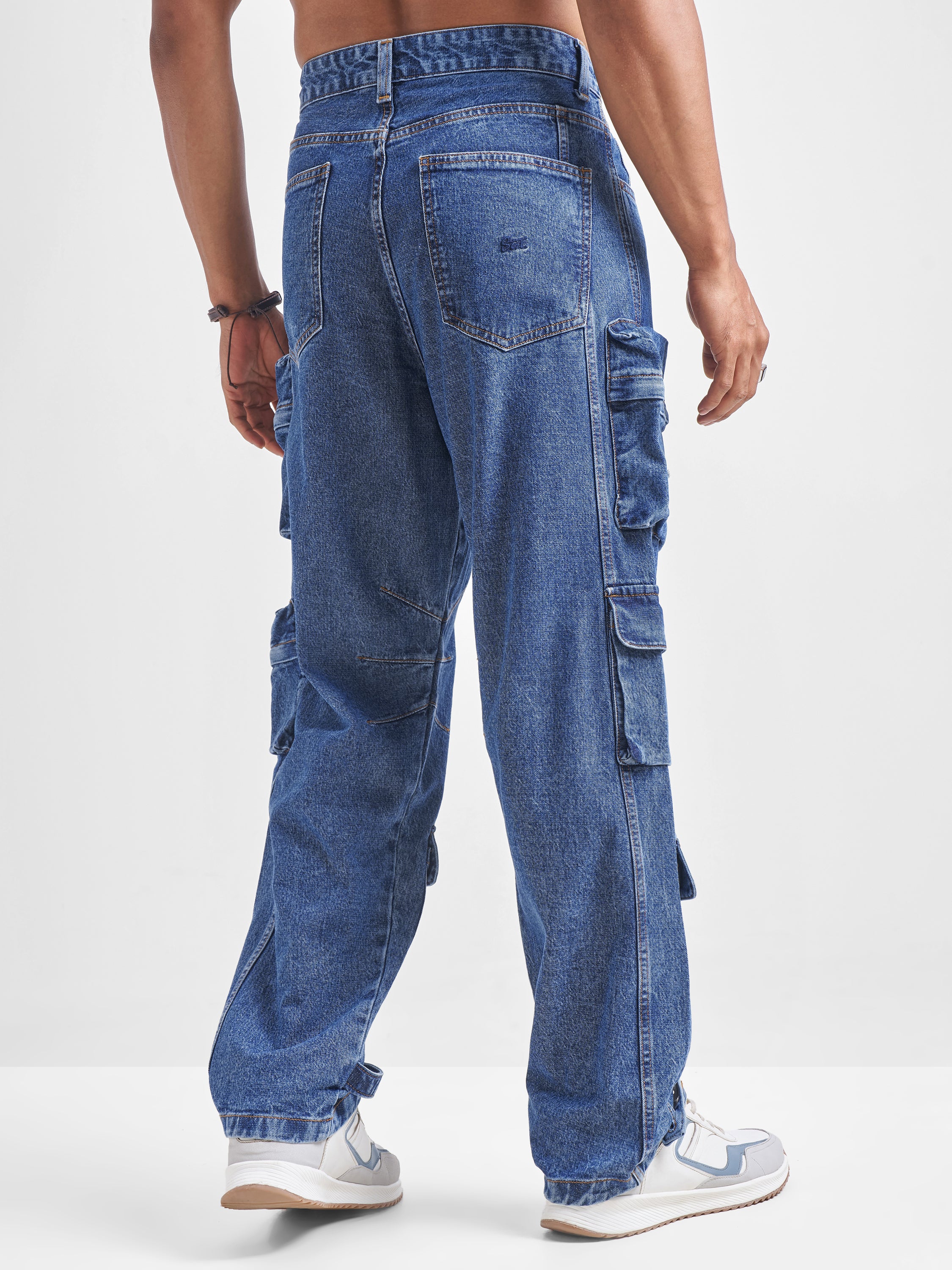 Highlander Men Blue Baggy Jeans - Blue - Image 3