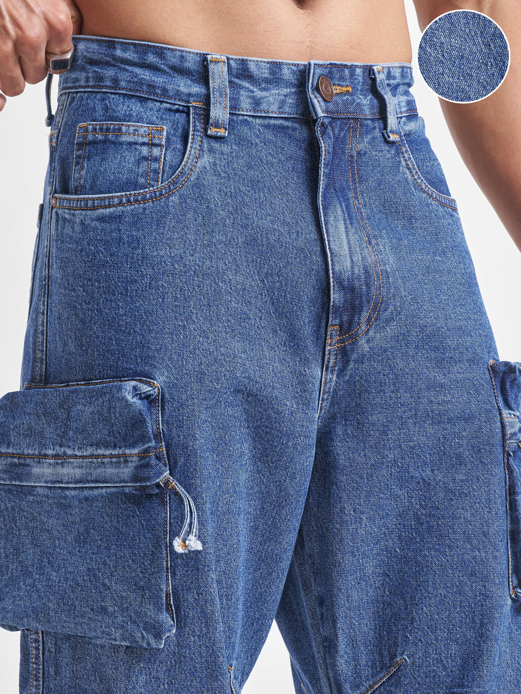 Highlander Men Blue Baggy Jeans - Blue - Image 5