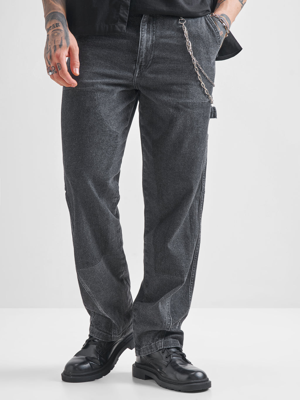 Highlander Men Grey Straight Fit Stretchable Jeans - Grey - Image 1