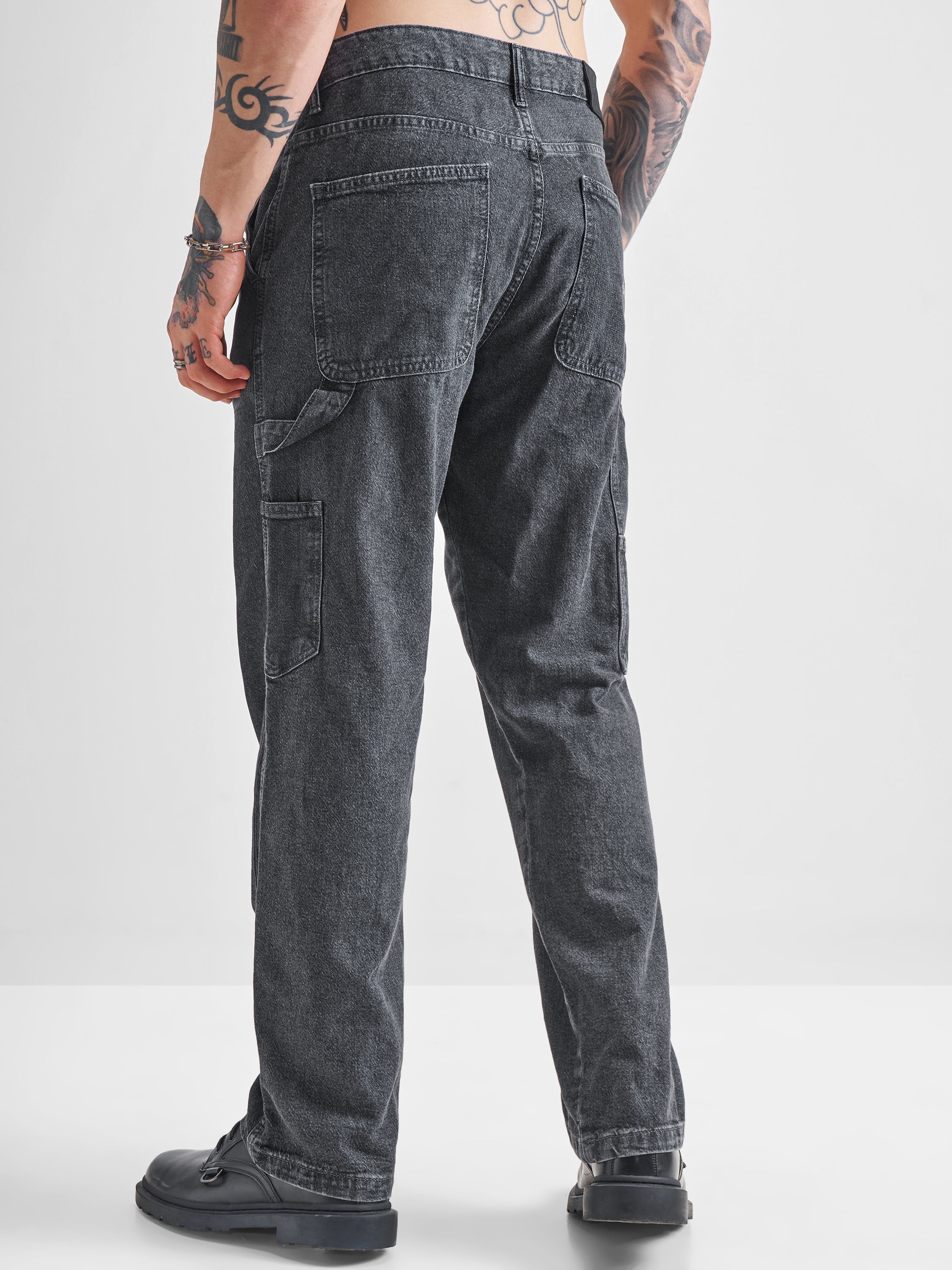 Highlander Men Grey Straight Fit Stretchable Jeans - Grey - Image 3