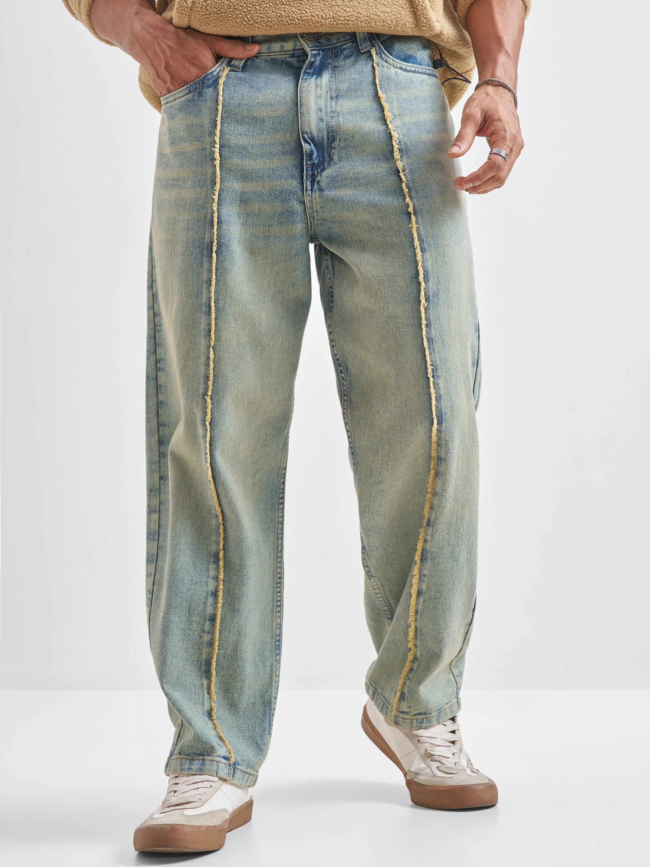 Highlander Men Blue Baggy Stretchable Jeans - Blue - Image 1