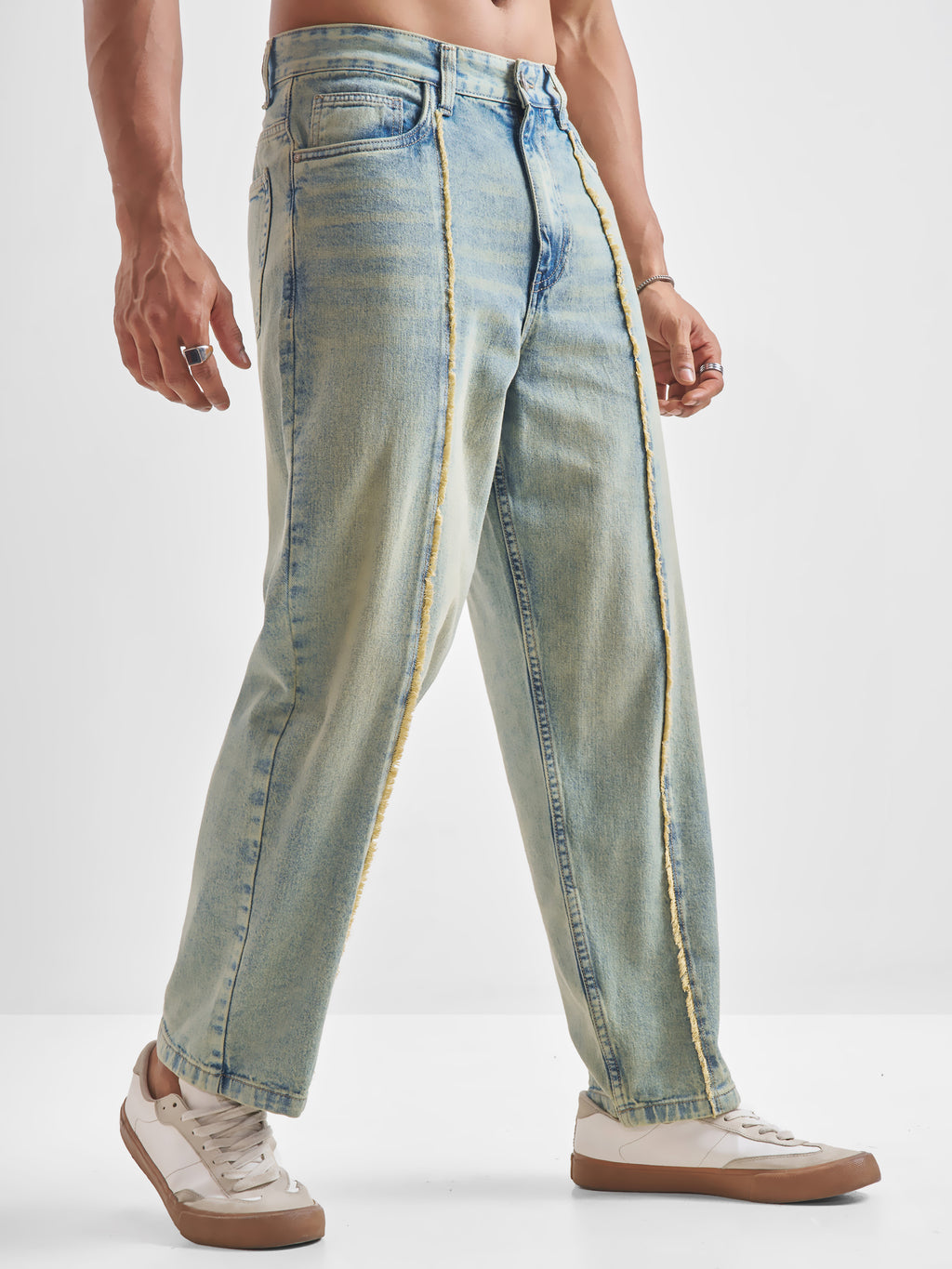 Highlander Men Blue Baggy Stretchable Jeans - Blue - Image 6