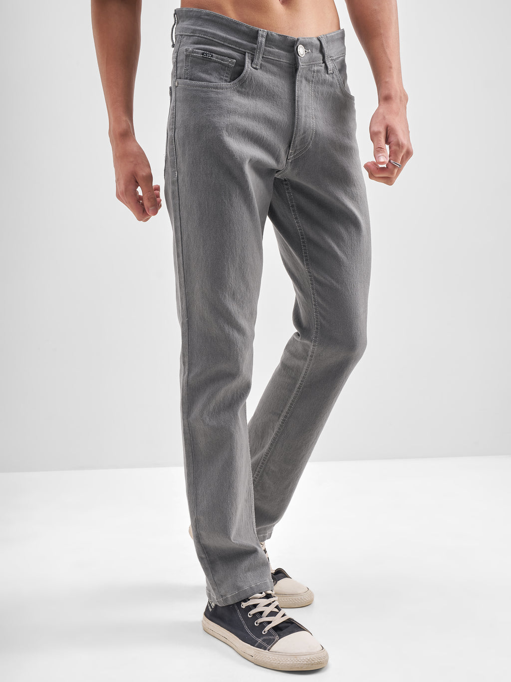 Highlander Men Grey Slim Fit Stretchable Jeans - Grey - Image 6