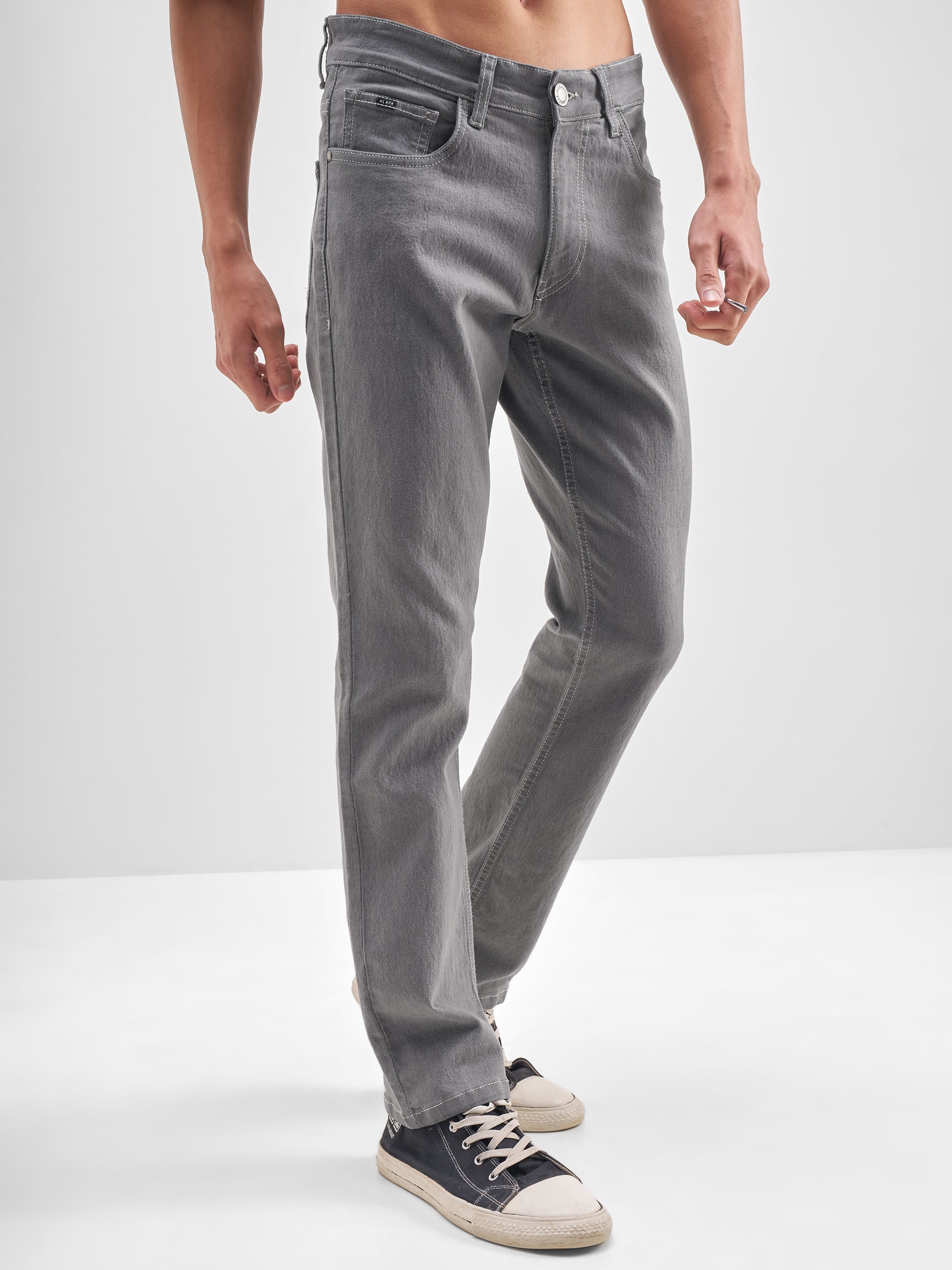 Highlander Men Grey Slim Fit Stretchable Jeans - Grey - Image 6