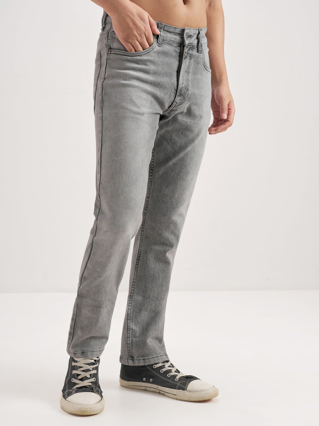 Highlander Men Grey Straight Fit Jeans - Grey - Image 6