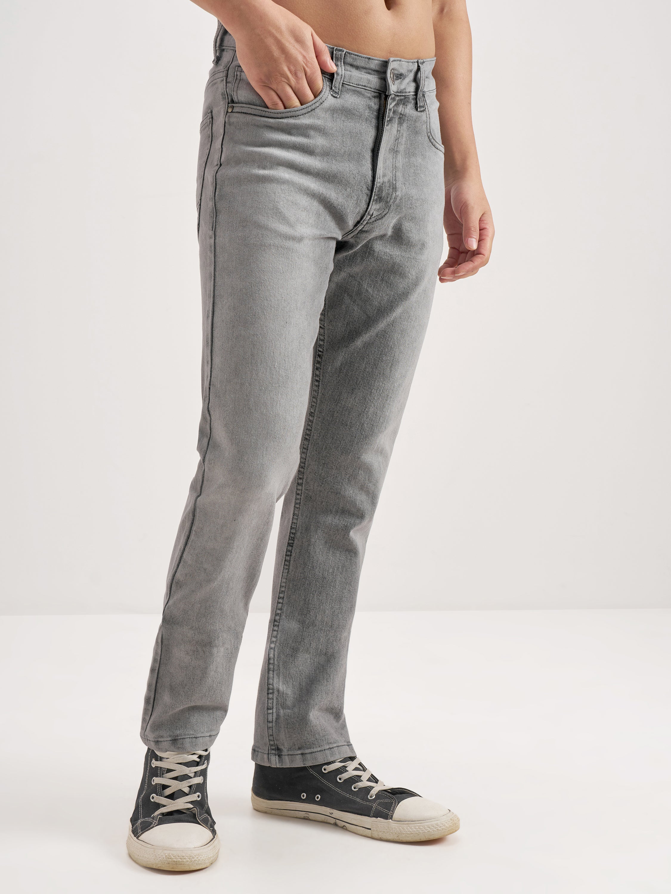 Highlander Men Grey Straight Fit Jeans - Grey - Image 6