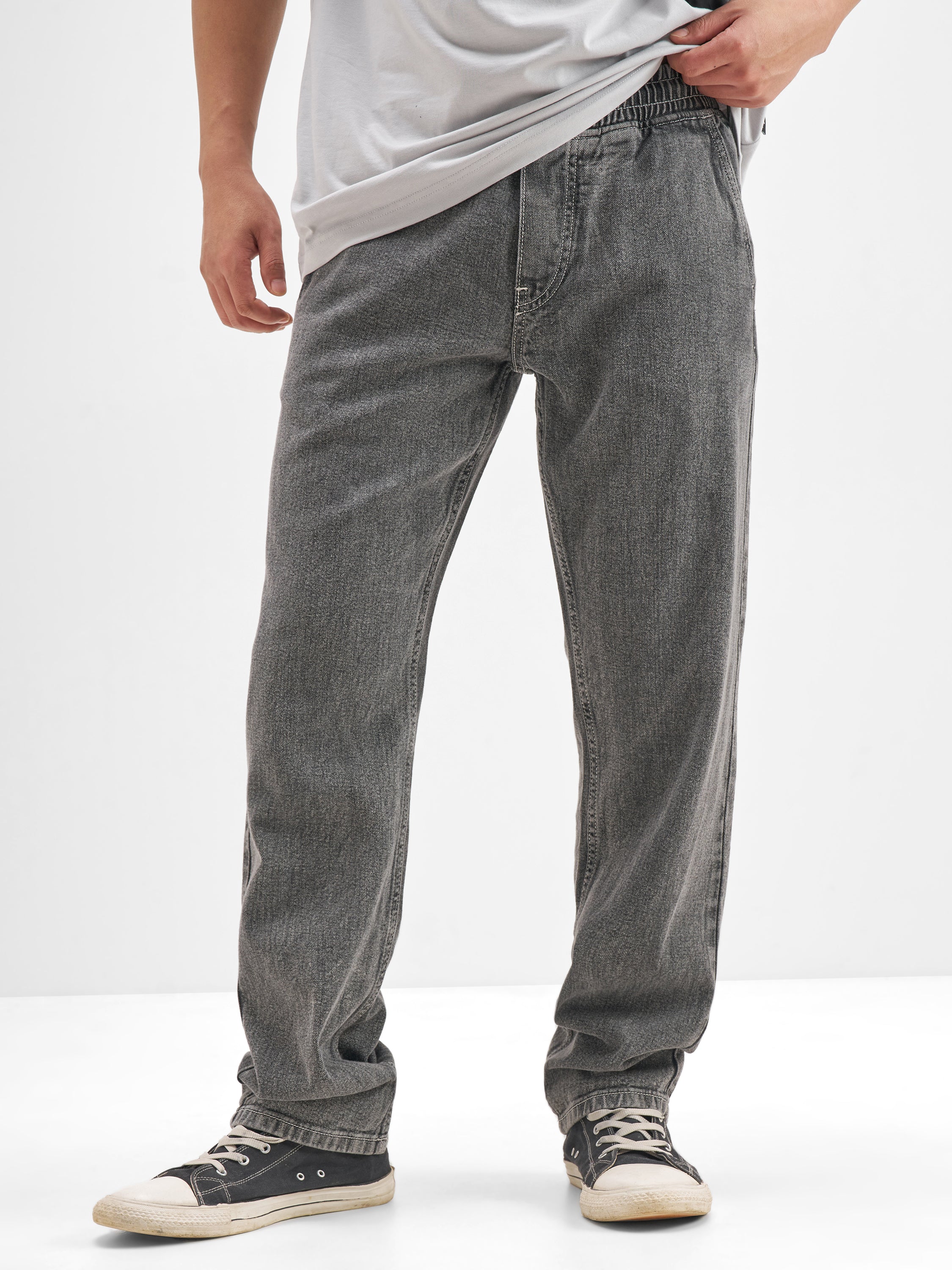Highlander Men Grey Relaxed Fit Jeans - Grey - Image 1