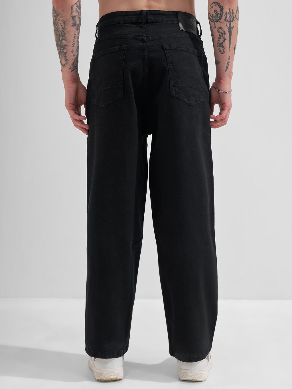 Highlander Men Black Baggy Stretchable Jeans