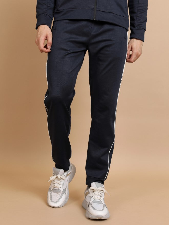 Highlander Men Navy Straight Fit Solid Joggers - Navy Blue - Image 1