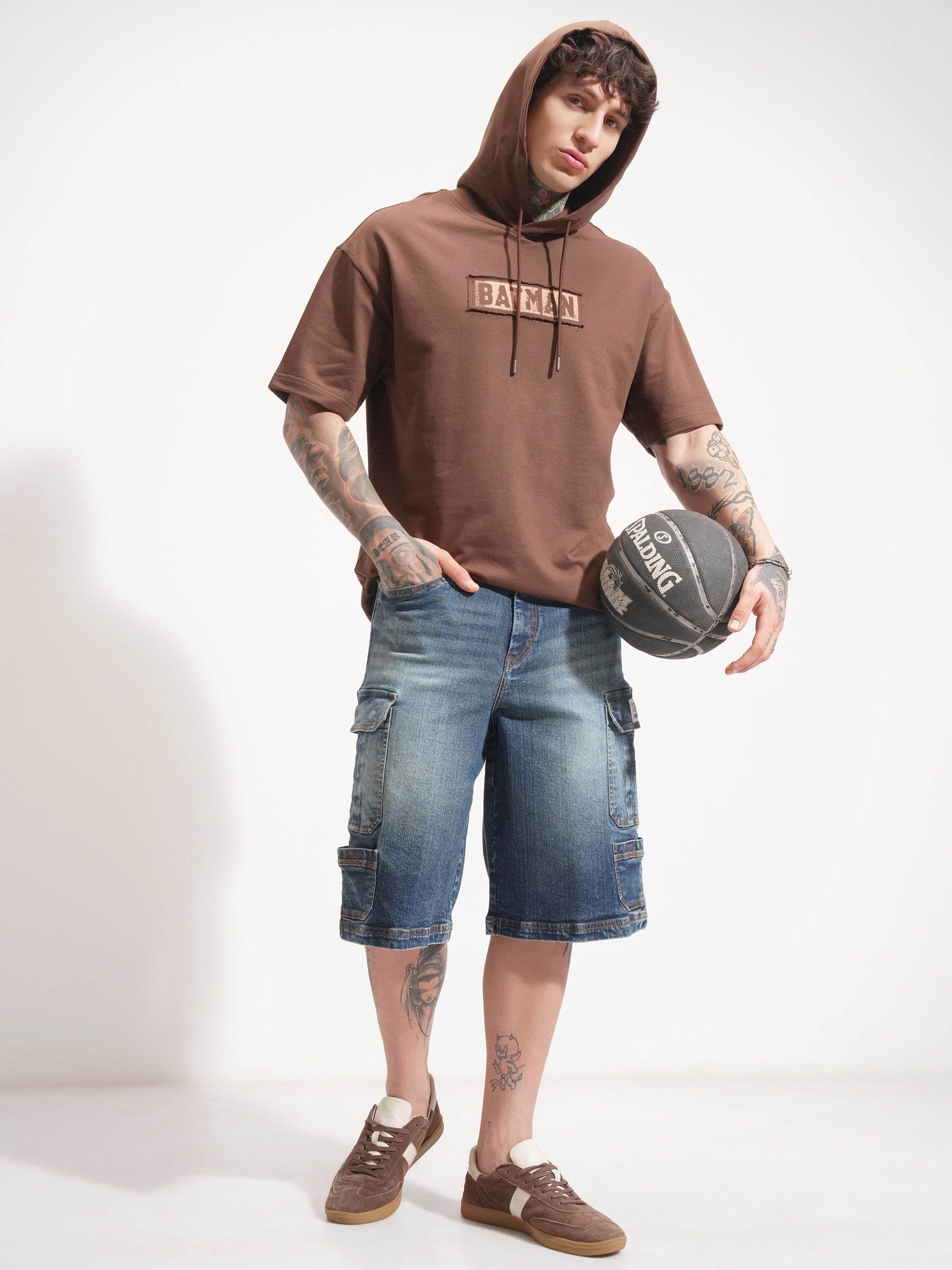 Highlander Men Blue Baggy Cargo Shorts - Blue - Image 2
