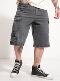 Highlander Men Grey Baggy Cargo Shorts - Grey - Image 1