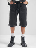 Highlander Men Black Baggy Fit Denim Shorts - Black - Image 1