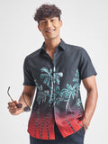 Highlander Men Black Printed Oversized Fit Casual Shirt - Black - Image 1