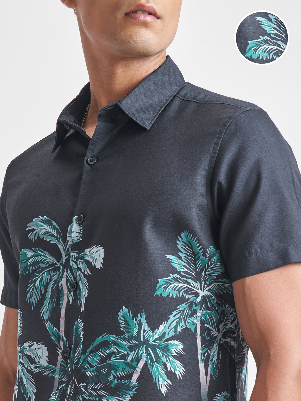 Highlander Men Black Printed Oversized Fit Casual Shirt - Black - Image 5
