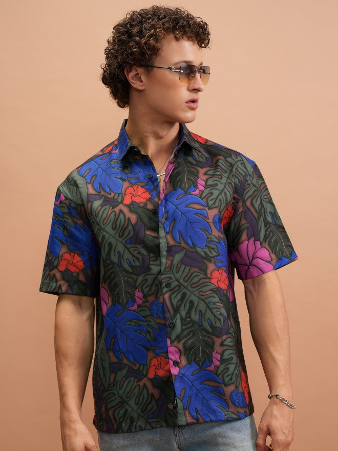 Highlander Men Multi Printed Oversized Fit Casual Shirt - Multi - Image 1