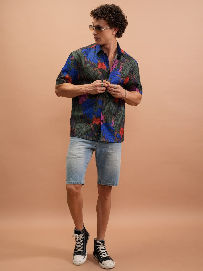 Highlander Men Multi Printed Oversized Fit Casual Shirt - Multi - Image 2