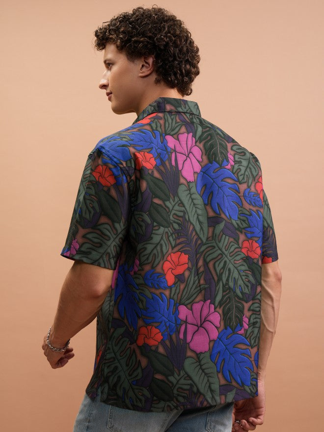 Highlander Men Multi Printed Oversized Fit Casual Shirt - Multi - Image 3