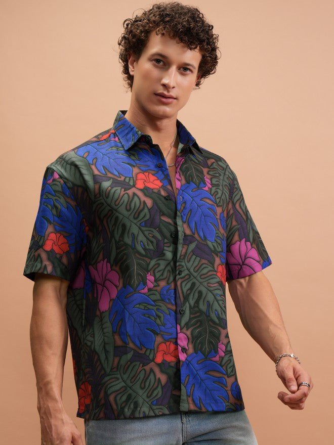 Highlander Men Multi Printed Oversized Fit Casual Shirt - Multi - Image 6