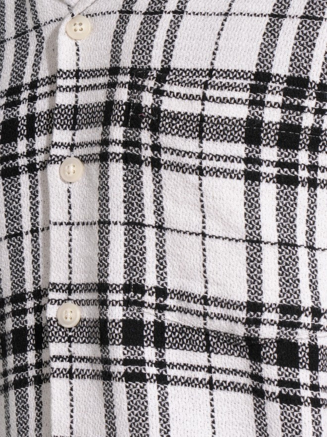 Highlander Men White Checked Oversized Fit Casual Shirt - White - Image 7
