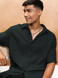 Highlander Men Green Textured Oversized Fit Casual Shirt - Green - Image 1