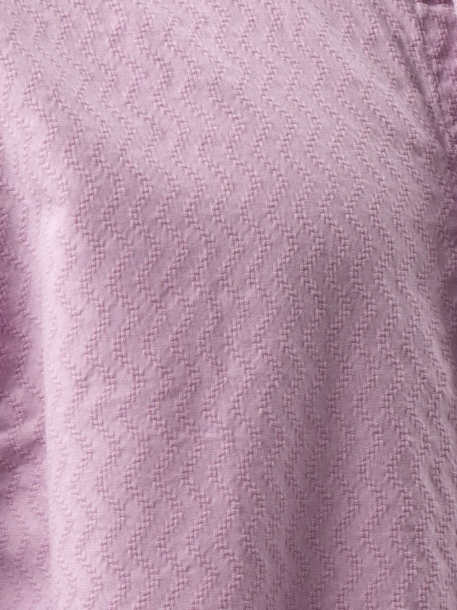 Highlander Men Mauve Textured Oversized Fit Casual Shirt - Mauve - Image 8